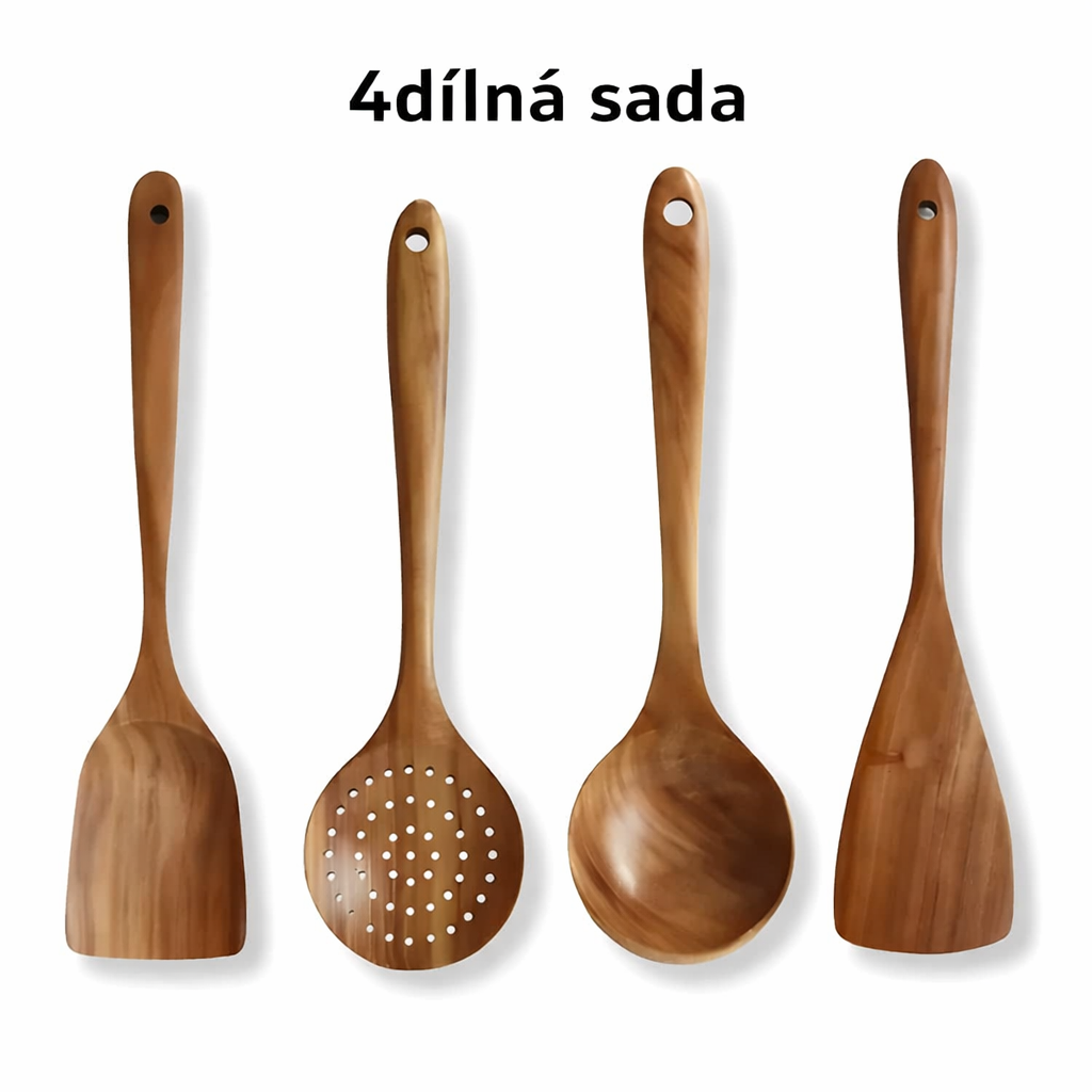 Endiol sada kuchyňského náčiní z teakového dřeva