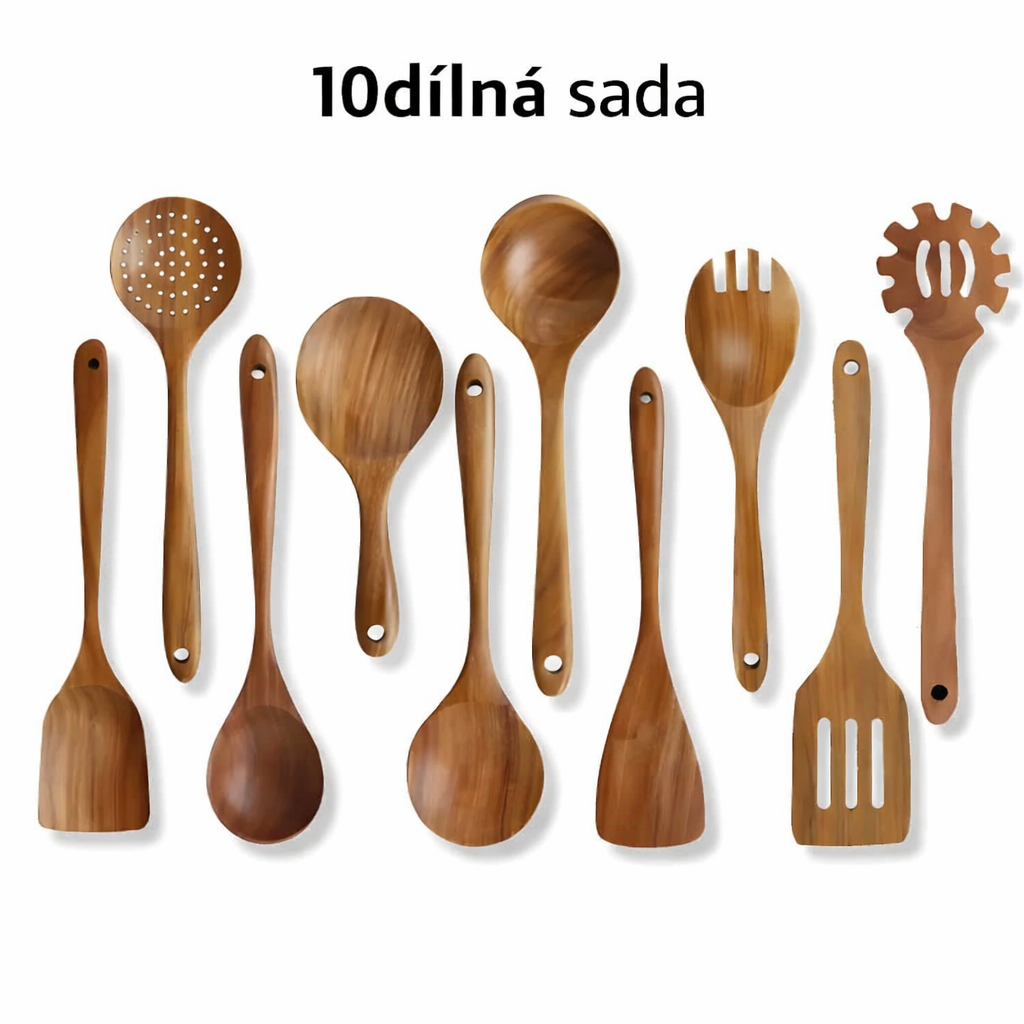 Endiol sada kuchyňského náčiní z teakového dřeva
