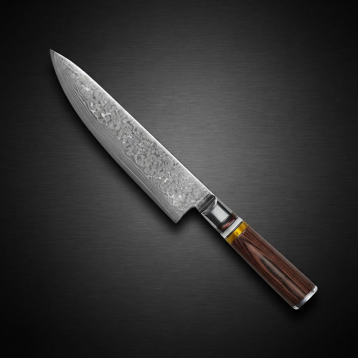 Kuchařský nůž Micarta Jewels Damascus 20 cm – jedinečný doplněk každé kuchyně