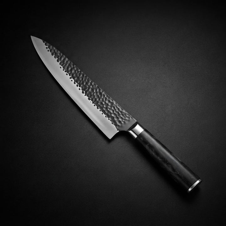 Kuchařský nůž Hammered Stainless Steel Black 20 cm