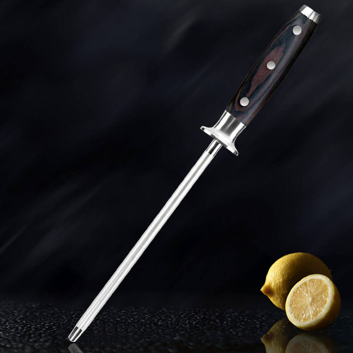 Imperiální brousící ocel – brusná tyč s hladkou rukojetí z pakkawoodu