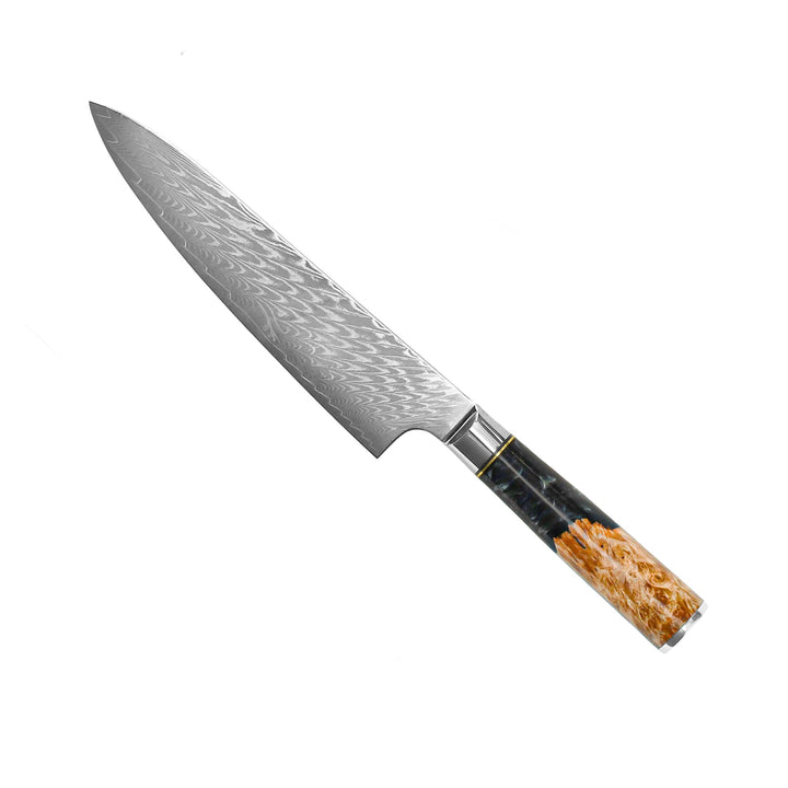 Kuchařský nůž Epoxy Onyx Damascus 20 cm – temná elegance pro každou kuchyni