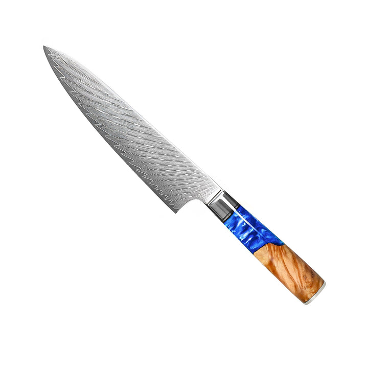 SADA 2 DAMAŠKOVÝCH NOŽŮ – KUCHAŘSKÝ NŮŽ + SANTOKU (KOLEKCE NEPTUN)