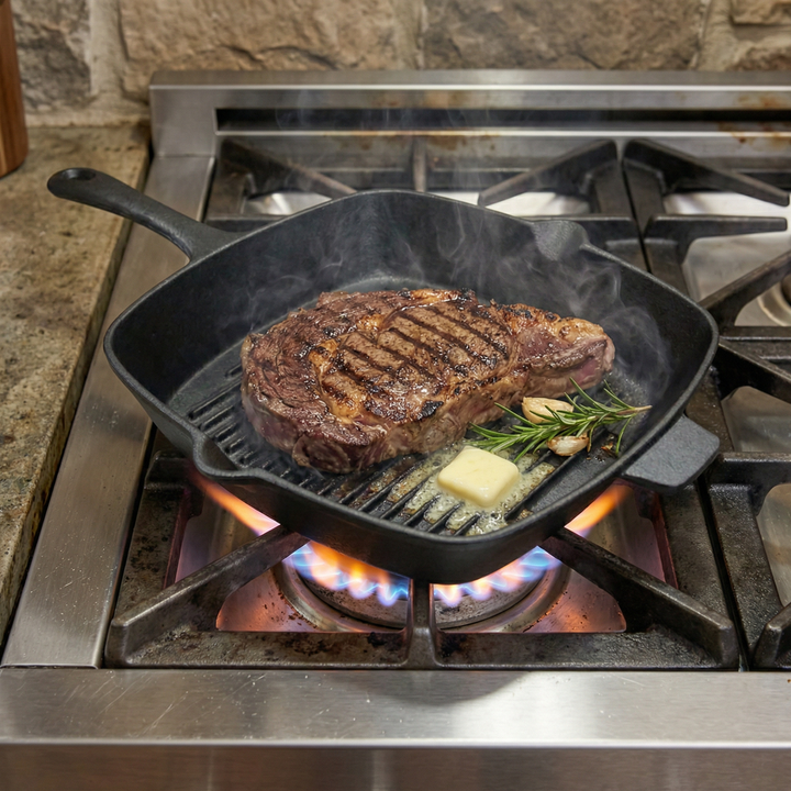 Litinová grilovací pánev