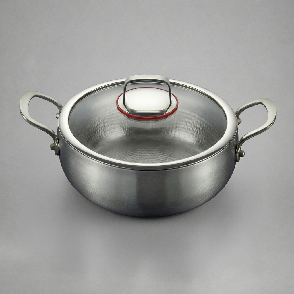 Hluboká titanová marmita s kovaným povrchem