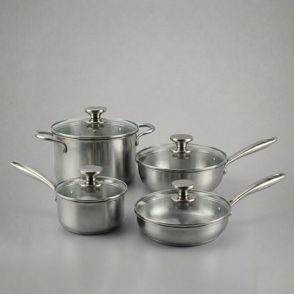 Titanová sada nádobí s poklicemi – 4 ks