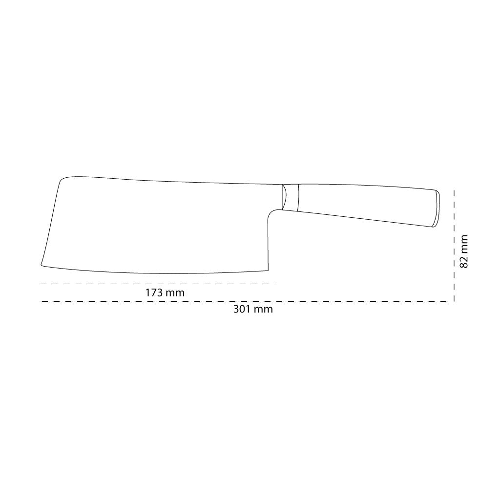 Čínský kuchařský nůž s damaškovou kresbou 18 cm