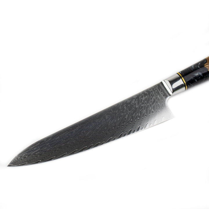 Kuchařský nůž Epoxy Onyx Damascus 20 cm – temná elegance pro každou kuchyni