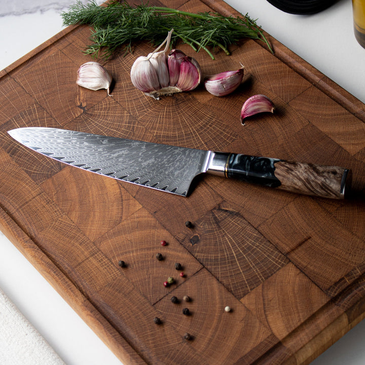 Kuchařský nůž Epoxy Onyx Damascus 20 cm – temná elegance pro každou kuchyni