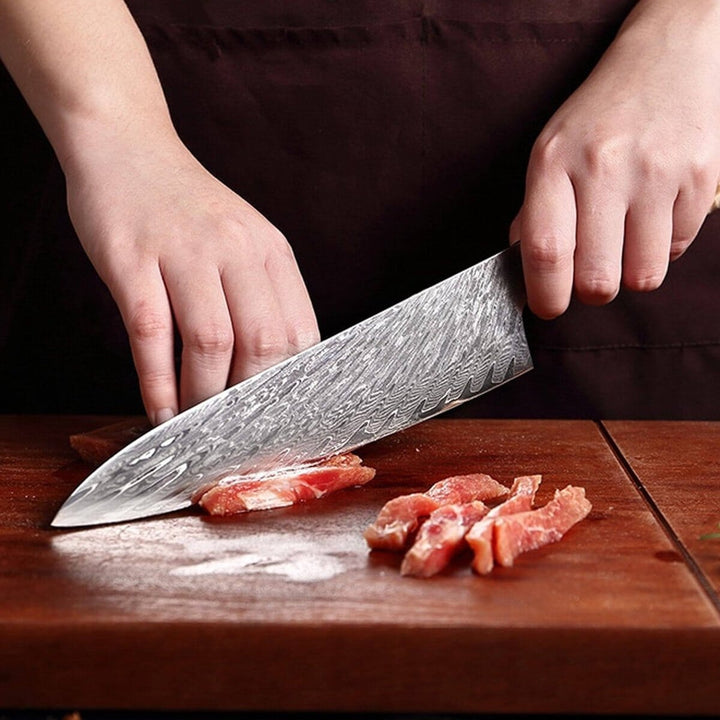 Kuchařský nůž Epoxy Ruby Damascus 20 cm – ohnivá elegance pro každou kuchyni