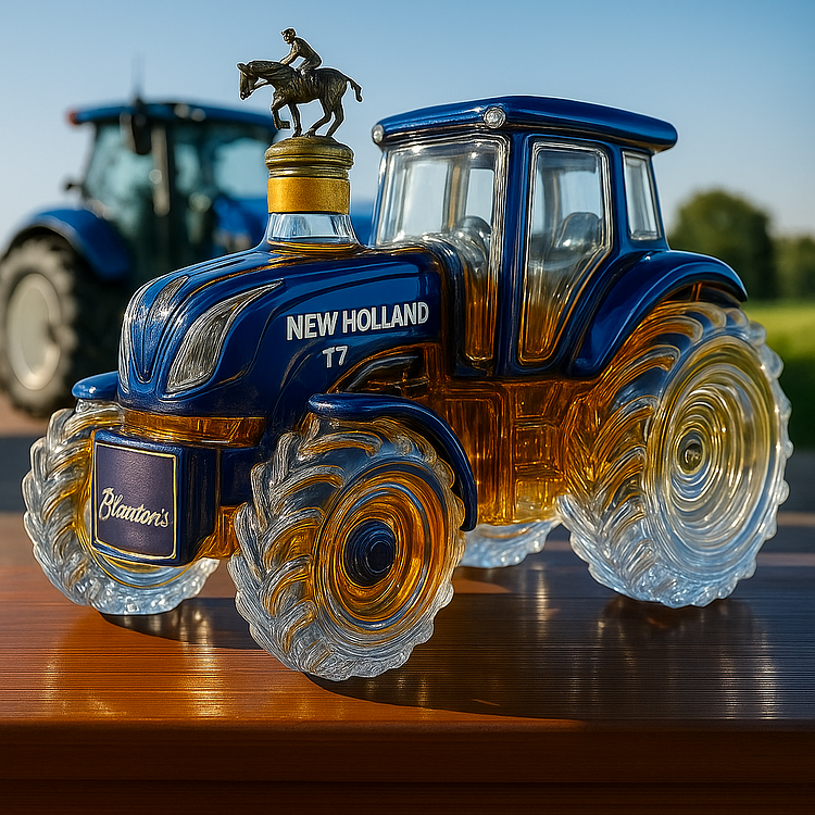 Klasický whisky da Casa ve tvaru traktoru New Holland T7