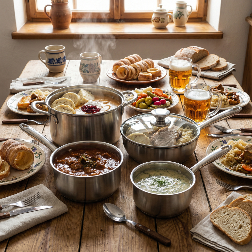 Titanová sada nádobí s poklicemi – 4 ks