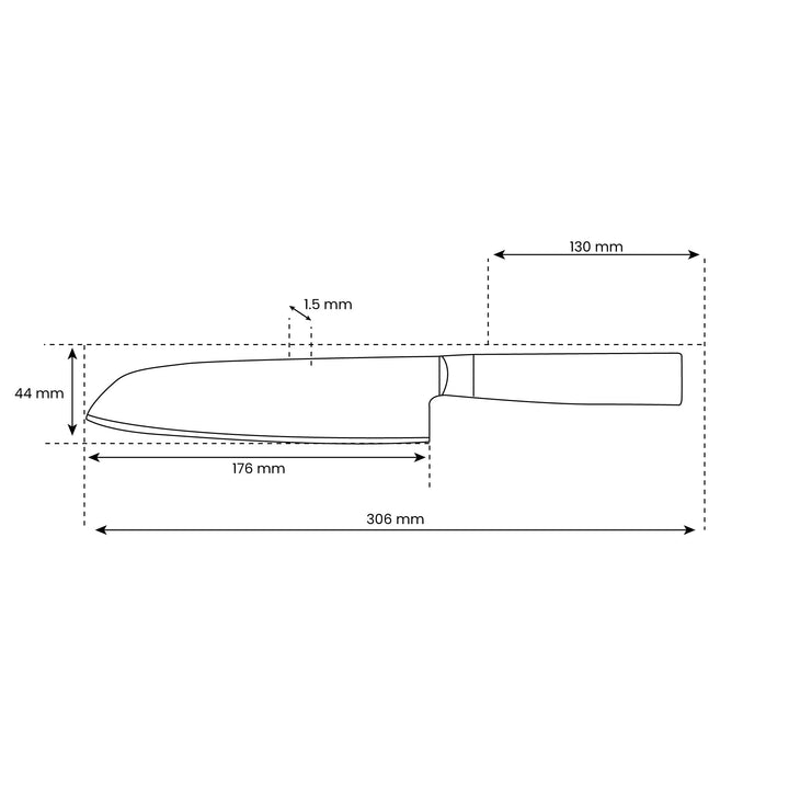Martelovaný santoku nůž – 18 cm čepel s precizním ostřím
