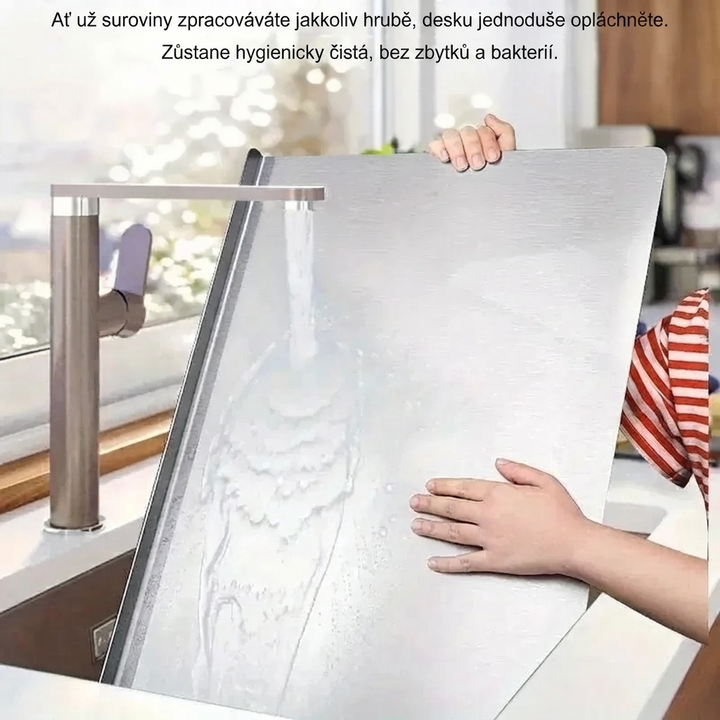 Nerezová skládací krájecí a válecí deska ve tvaru L