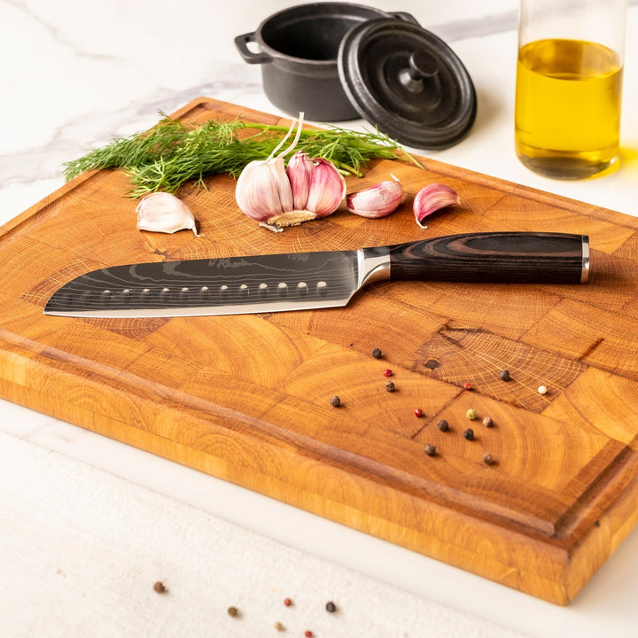 SADA 3 DAMAŠKOVÝCH NOŽŮ – KUCHAŘSKÝ NŮŽ + SANTOKU + LOUPACÍ NŮŽ