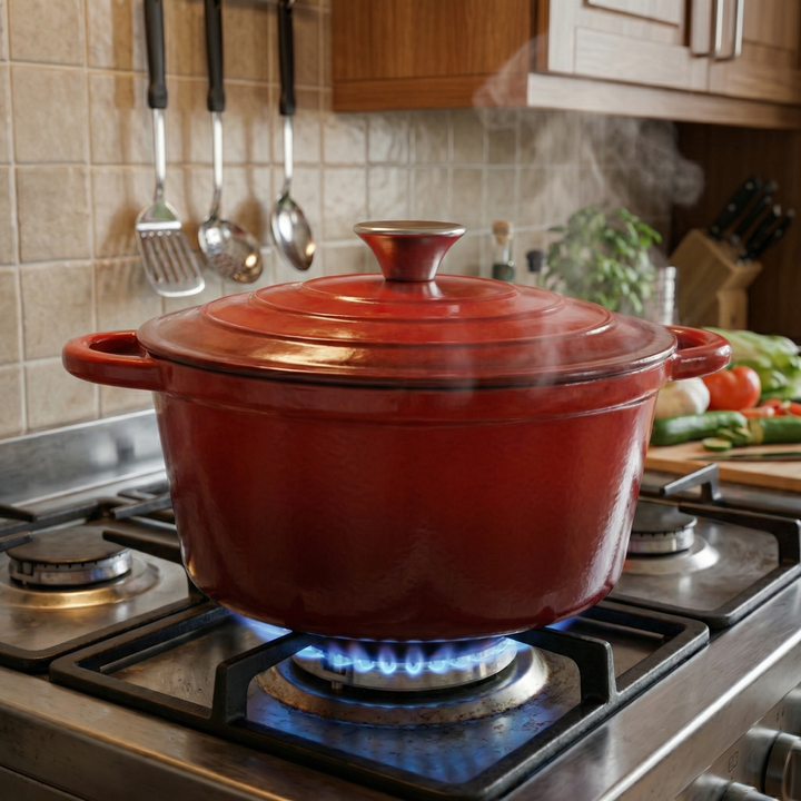 Smaltovaný litinový hrnec typu cocotte