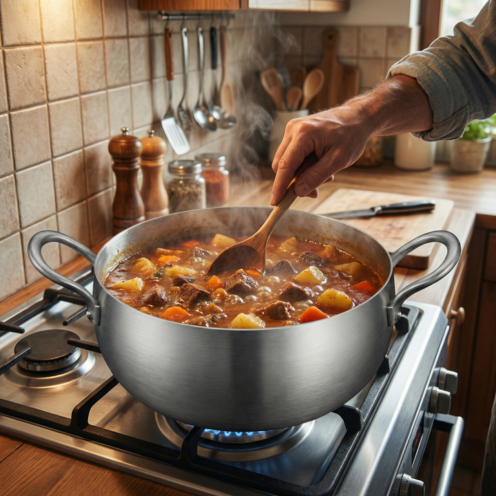 Hluboká titanová marmita s kovaným povrchem