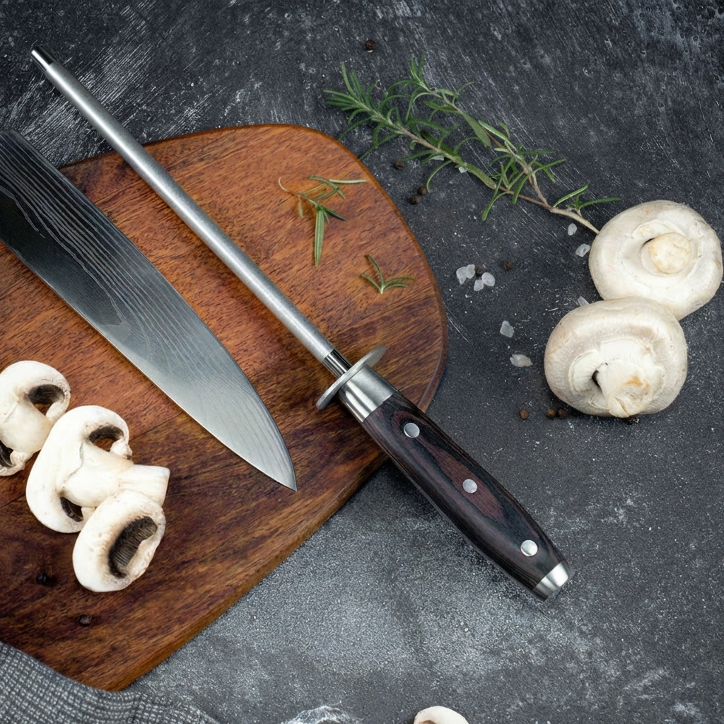 Imperiální brousící ocel – brusná tyč s hladkou rukojetí z pakkawoodu