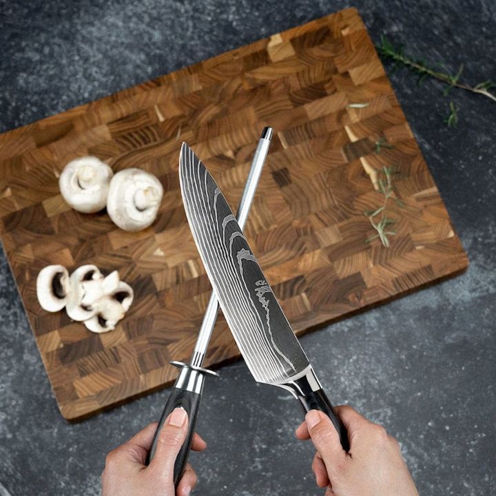 Imperiální brousící ocel – brusná tyč s hladkou rukojetí z pakkawoodu